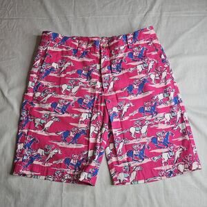 Vineyard Vines Men's 8.5" Pink Horses Kentucky Derby Shorts Size 32 Festival
